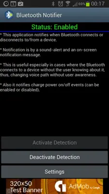 Bluetooth Notifier android App screenshot 1